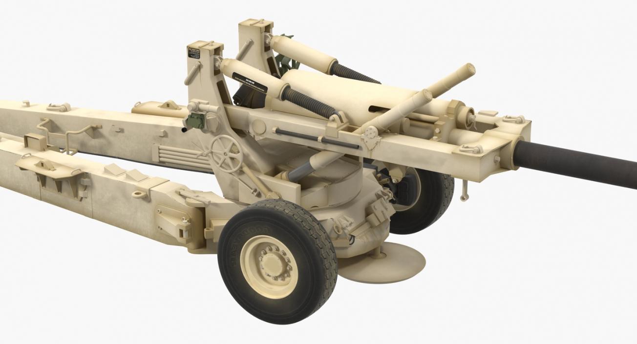 3D Artillery M198 155mm Howitzer Rigged