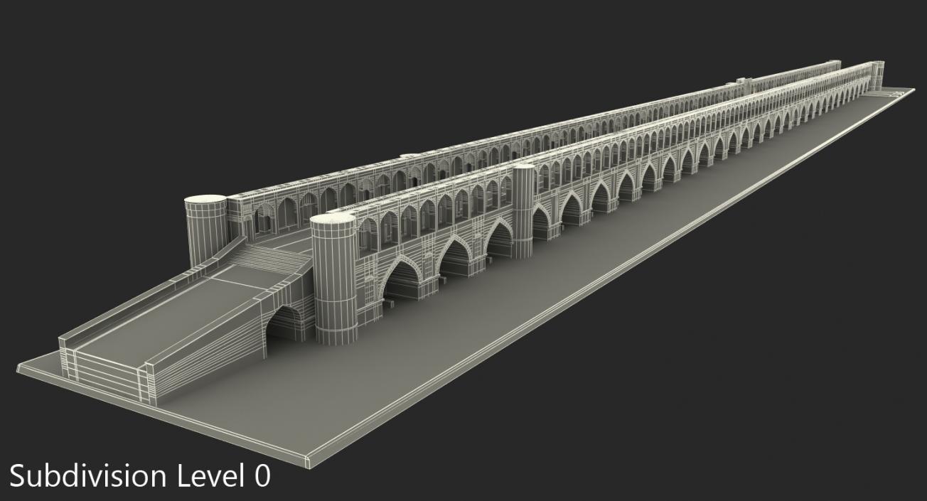Si-o-seh Pol Bridge of 33 Arches 3D