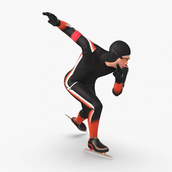 Speed Skater Generic 2 Pose 3 3D model