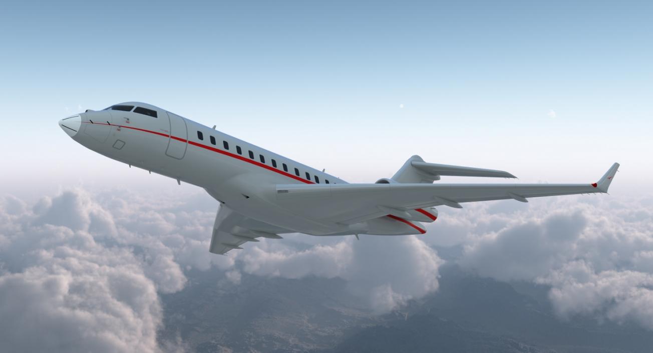 3D Business Jet Global 6000 Rigged