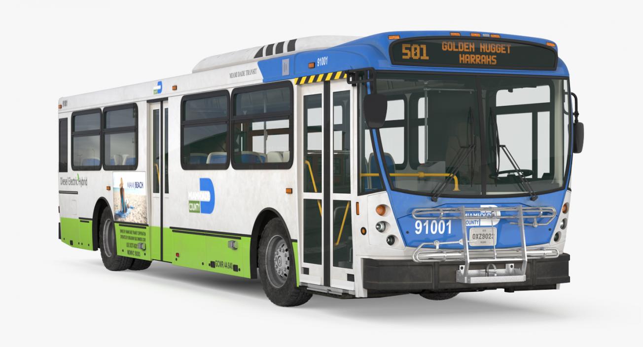 Bus Nabi Model 416 Miami Dade Transit 3D