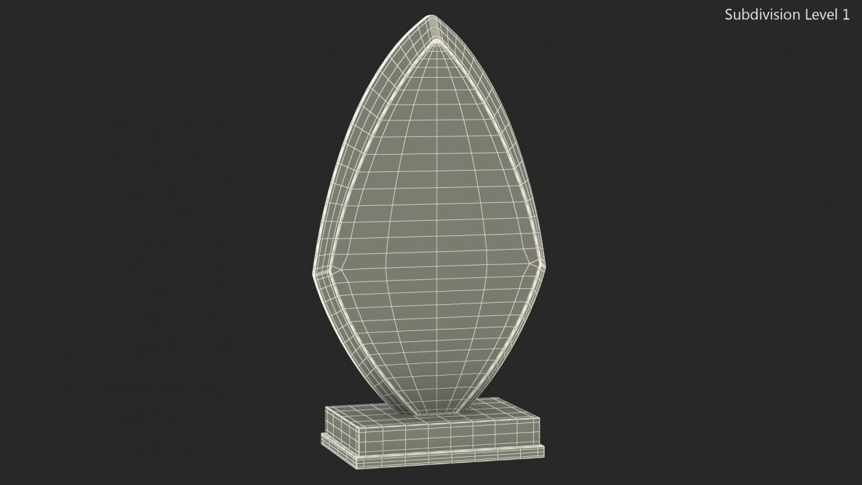 Flame Glass Award Trophy 3D model