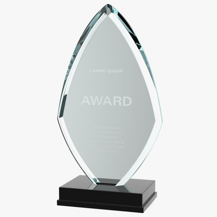 Flame Glass Award Trophy 3D model