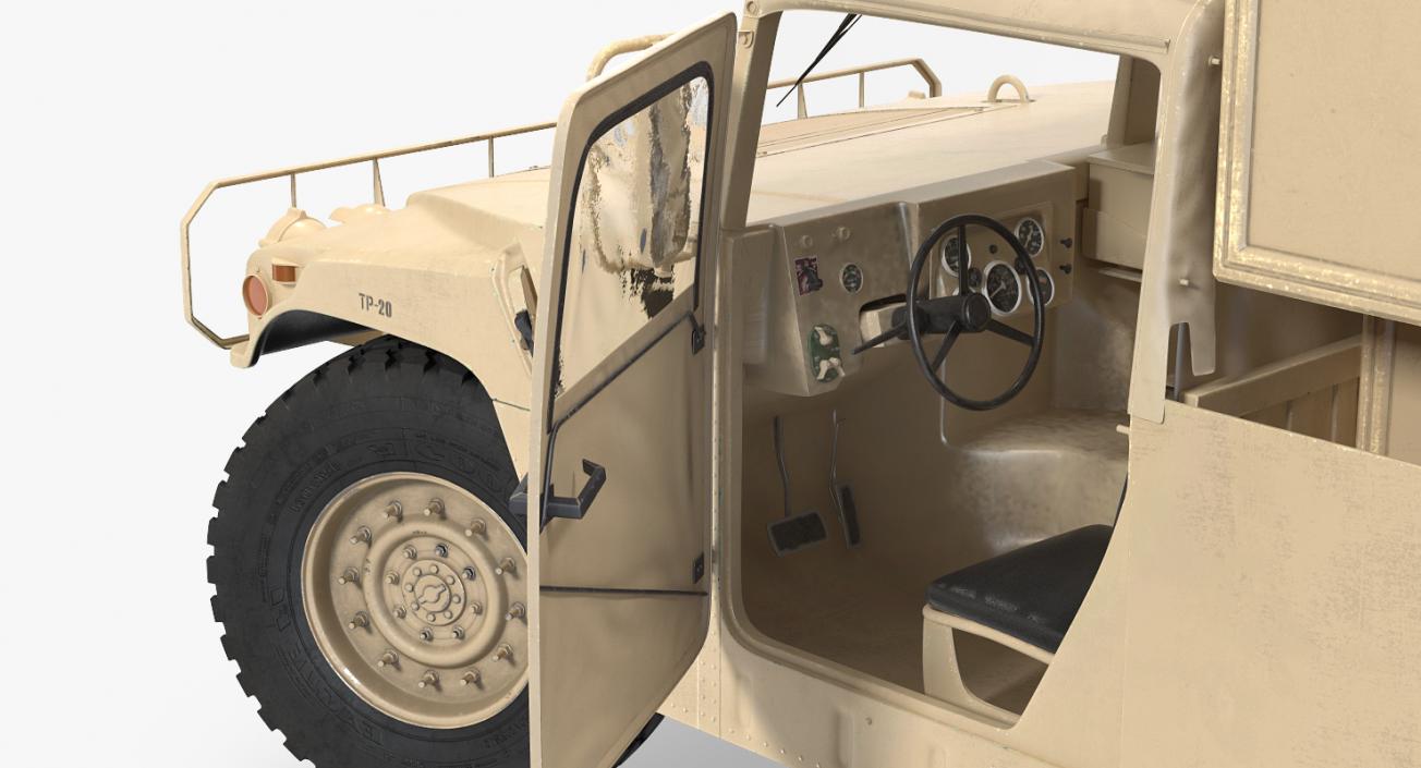 3D Shelter Carrier MSE HMMWV m1037 Desert model