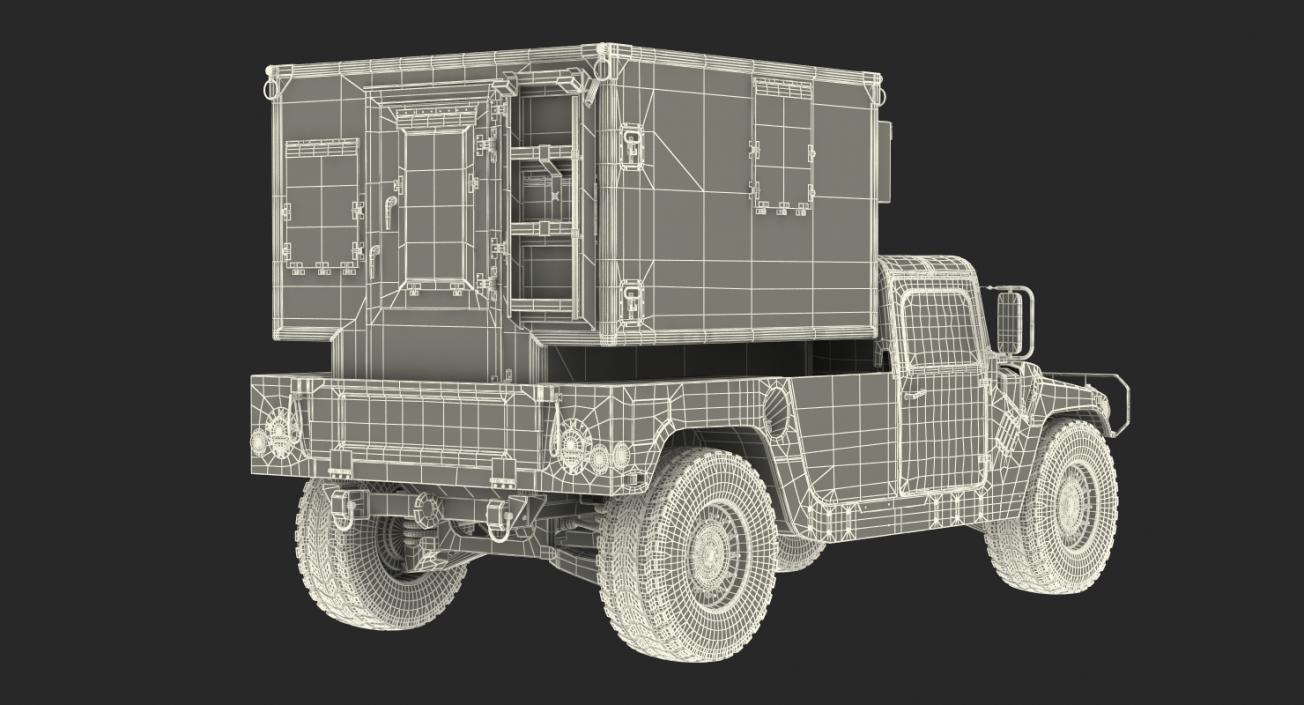 3D Shelter Carrier MSE HMMWV m1037 Desert model