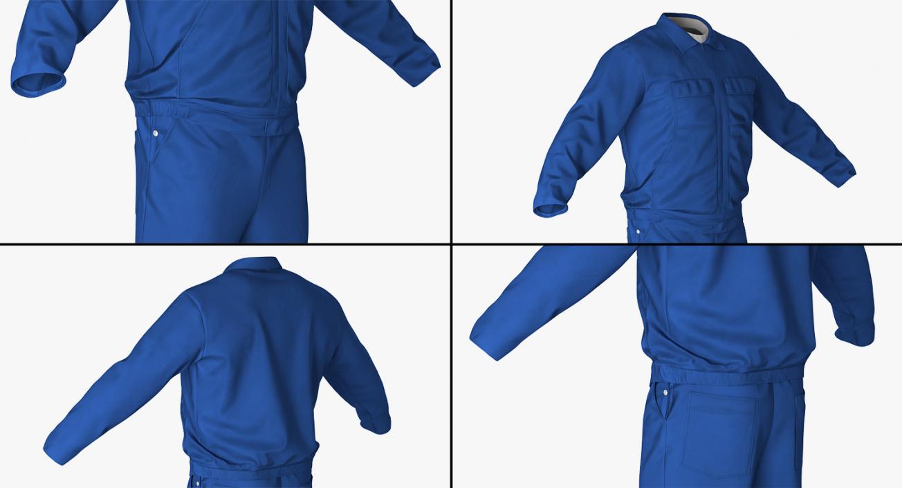 Boiler Suit Coverall with Safety Helmet 3D model