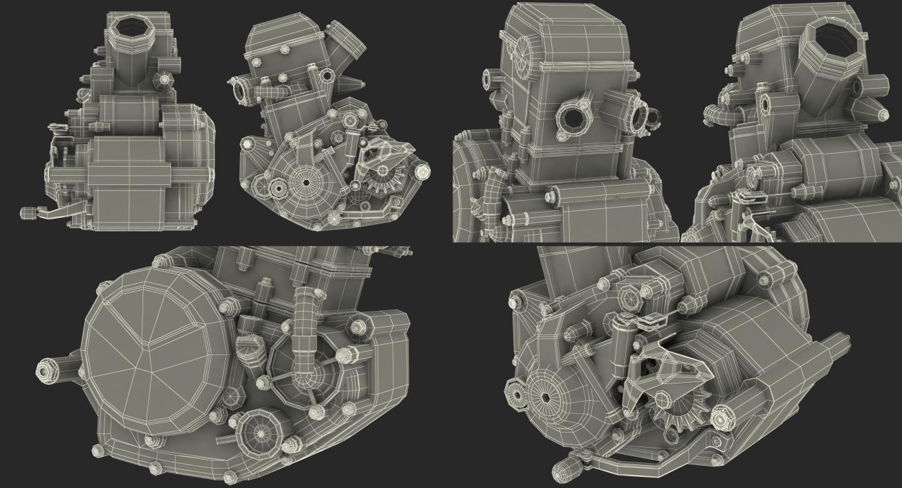 Motocross Motorcycle Engine 2 3D model