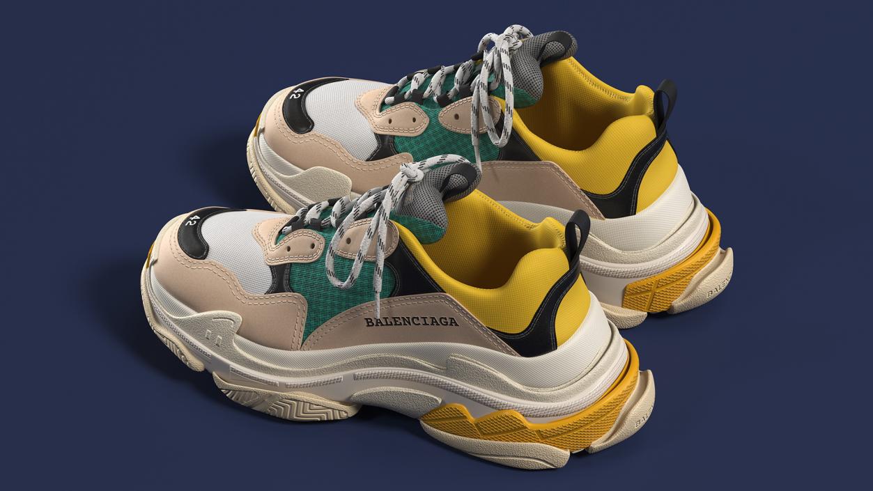 3D Balenciaga Sneakers Yellow
