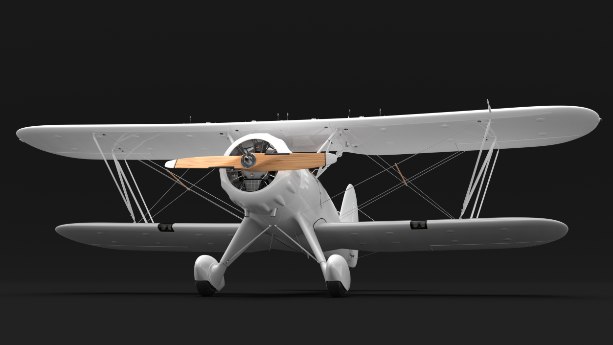 Coastal Biplane YMF-5 White Rigged 3D model