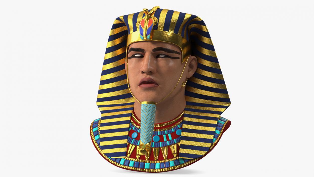 3D model Head of Egyptian Pharaoh Rigged for Cinema 4D