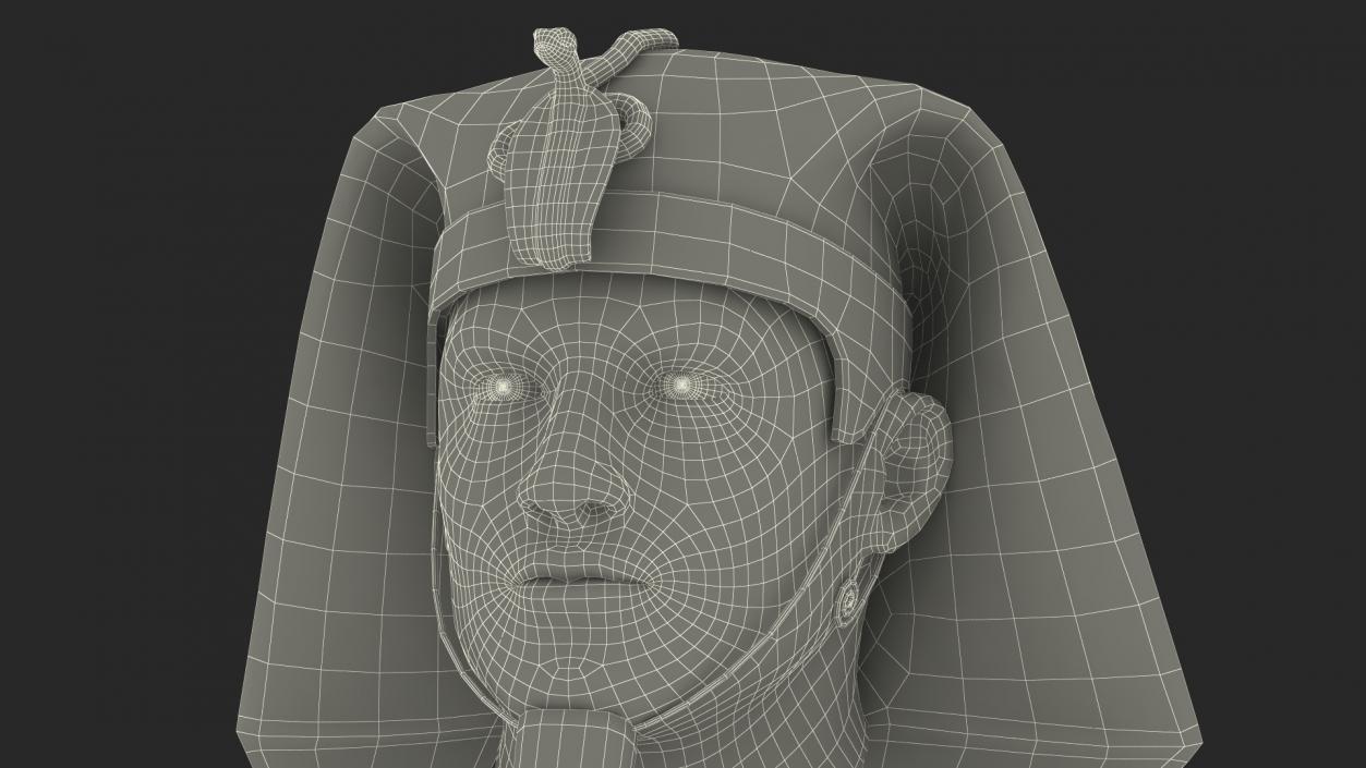 3D model Head of Egyptian Pharaoh Rigged for Cinema 4D