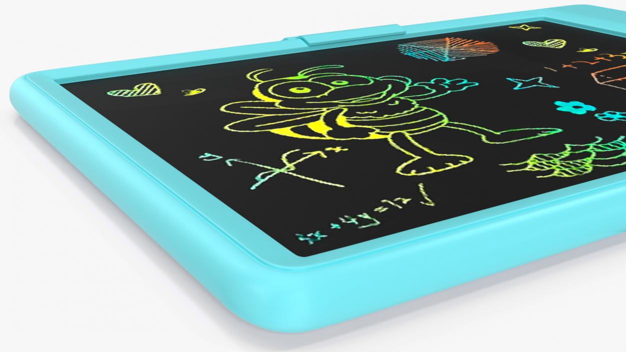 LCD Writing Tablet for Kids Blue 3D