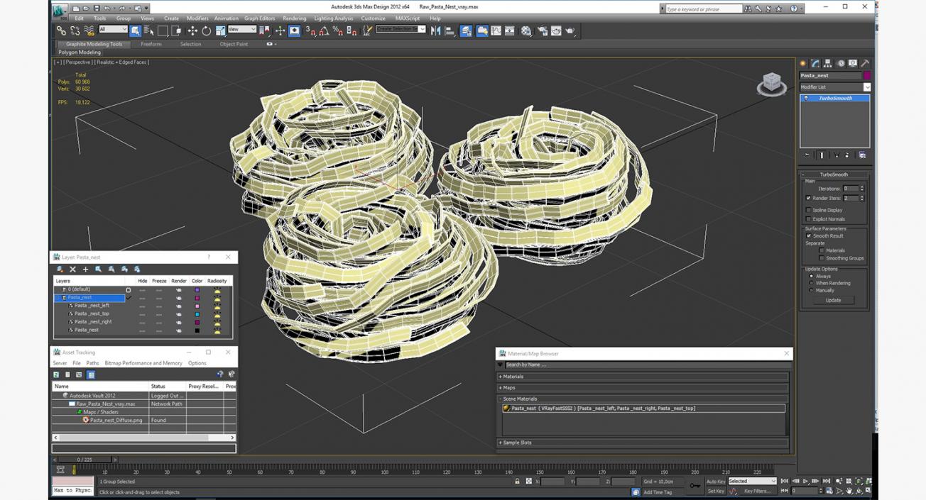 Raw Pasta Nest 3D model