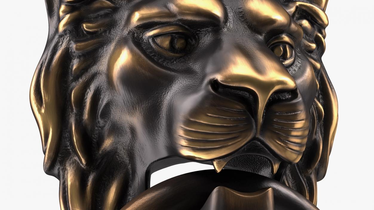 3D Antique Brass Lion Door Knocker