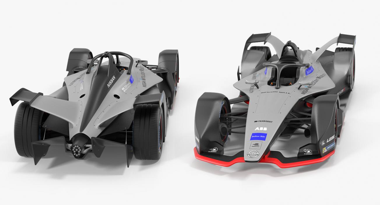 Formula E Nissan EDAMS Rigged 3D model