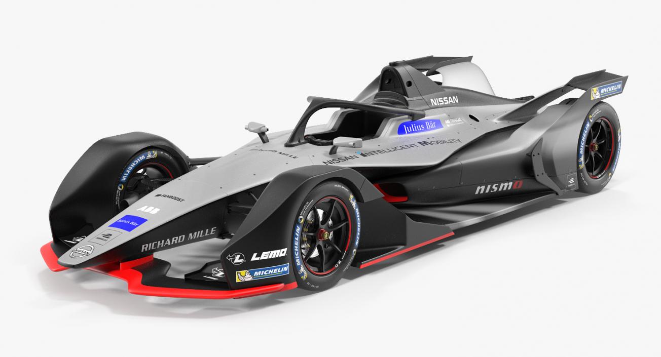 Formula E Nissan EDAMS Rigged 3D model