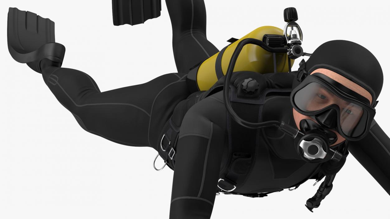 3D Diver with Underwater Scooter Torpedo2000 Rigged model