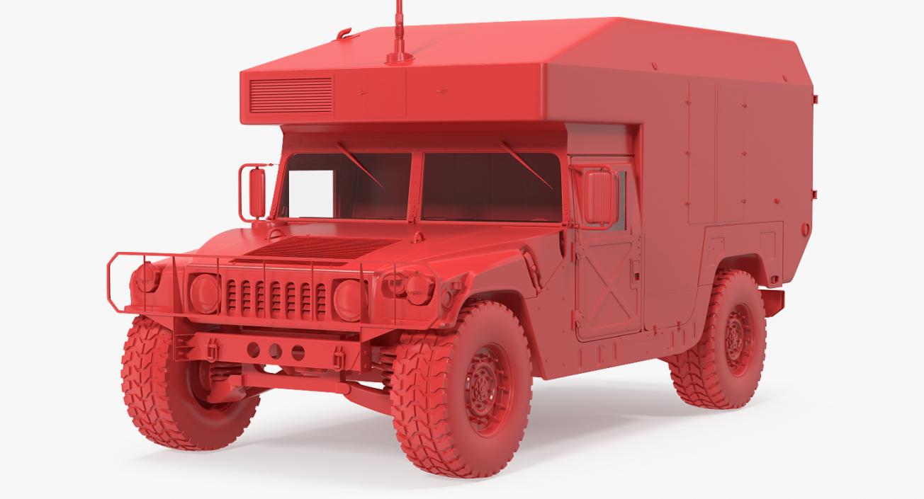 3D model Ambulance Military Car HMMWV m997 Rigged Camo
