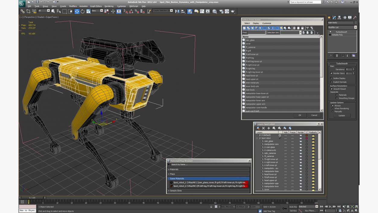 3D SpotMini Boston Dynamics with Manipulator