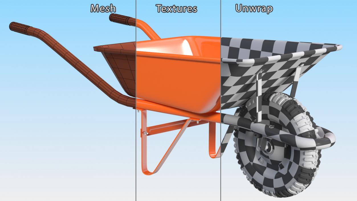 Construction Single Wheel Barrow 3D