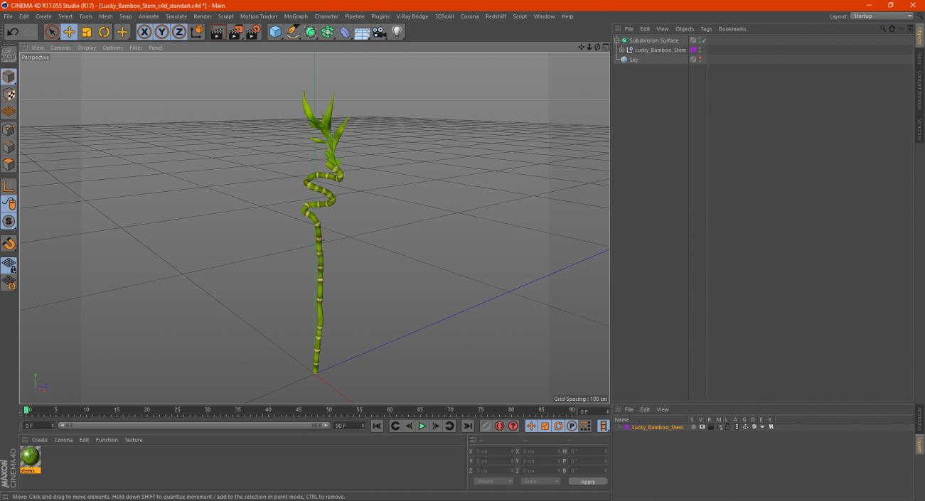 Lucky Bamboo Stem 3D