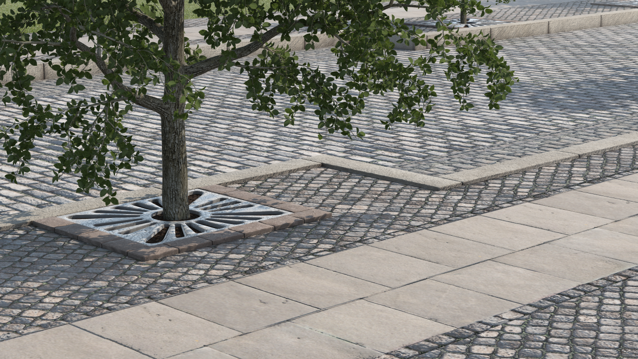 Street Fragment Cobblestone 3D