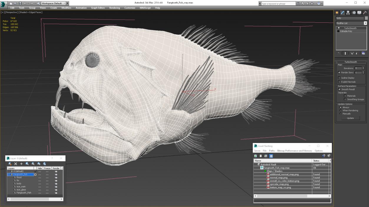 3D Common Fangtooth Fish