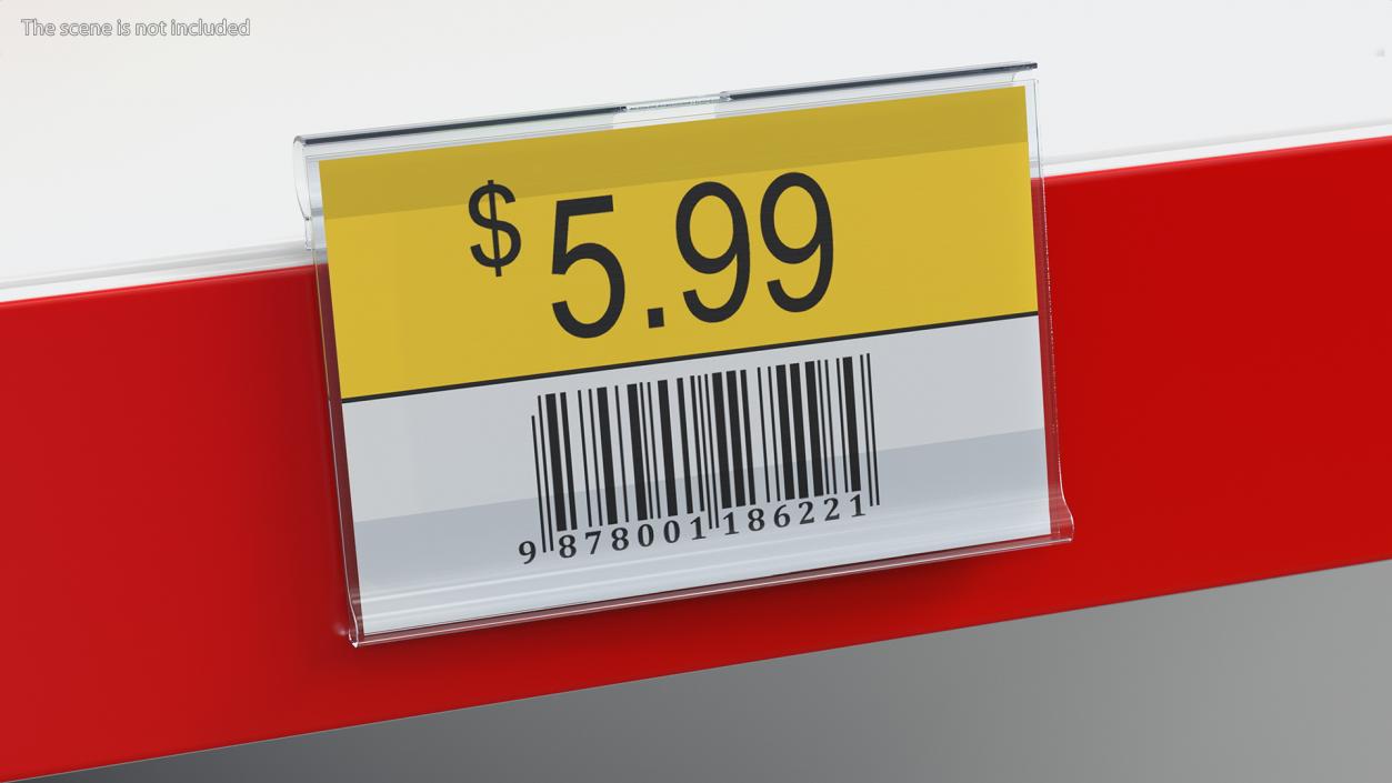 3D Plastic Label Holder with Barcode model