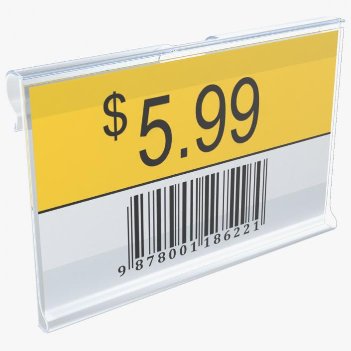 3D Plastic Label Holder with Barcode model