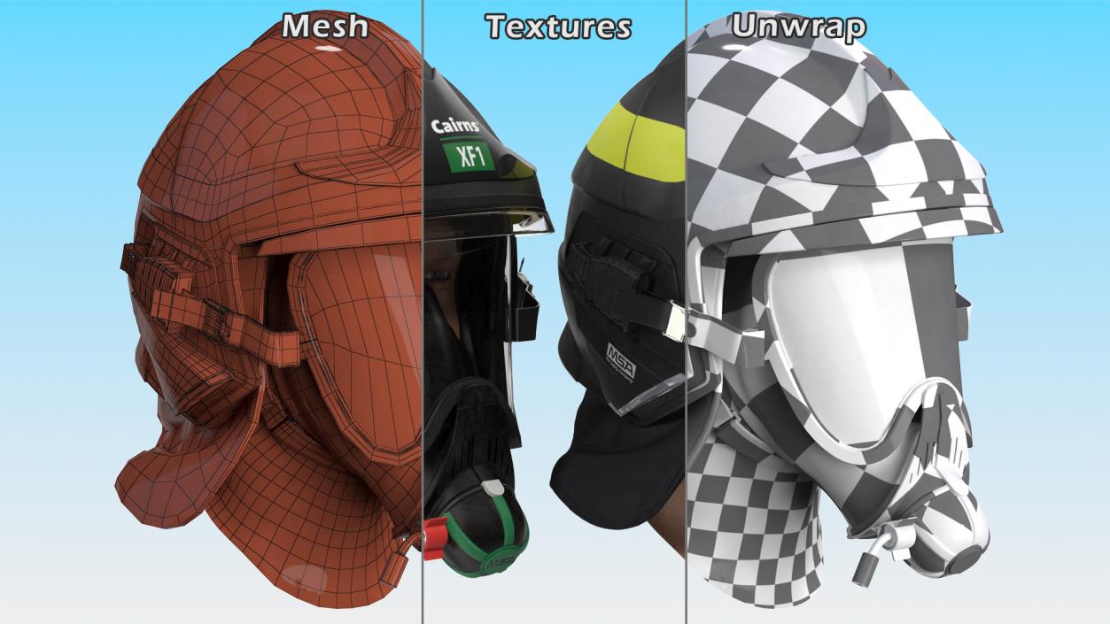 Firefighter Head Cairns XF1 Fire Helmet 3D model
