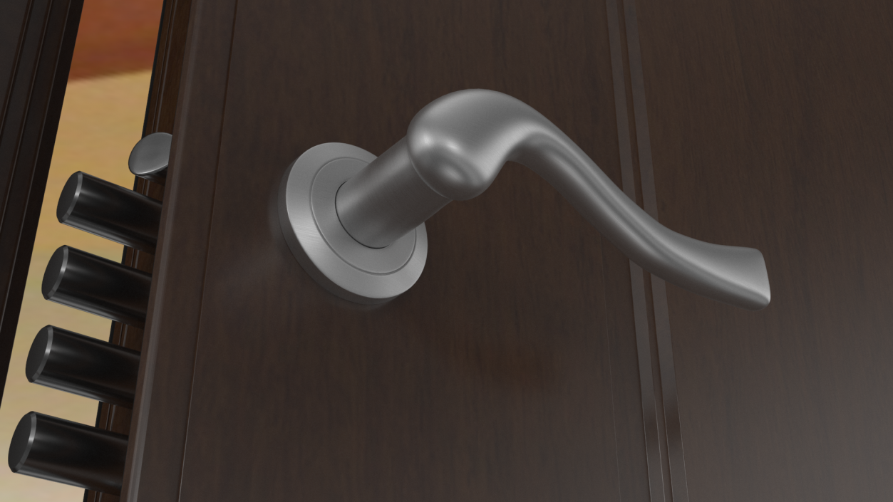 Steel Classic Style Door Handles 3D