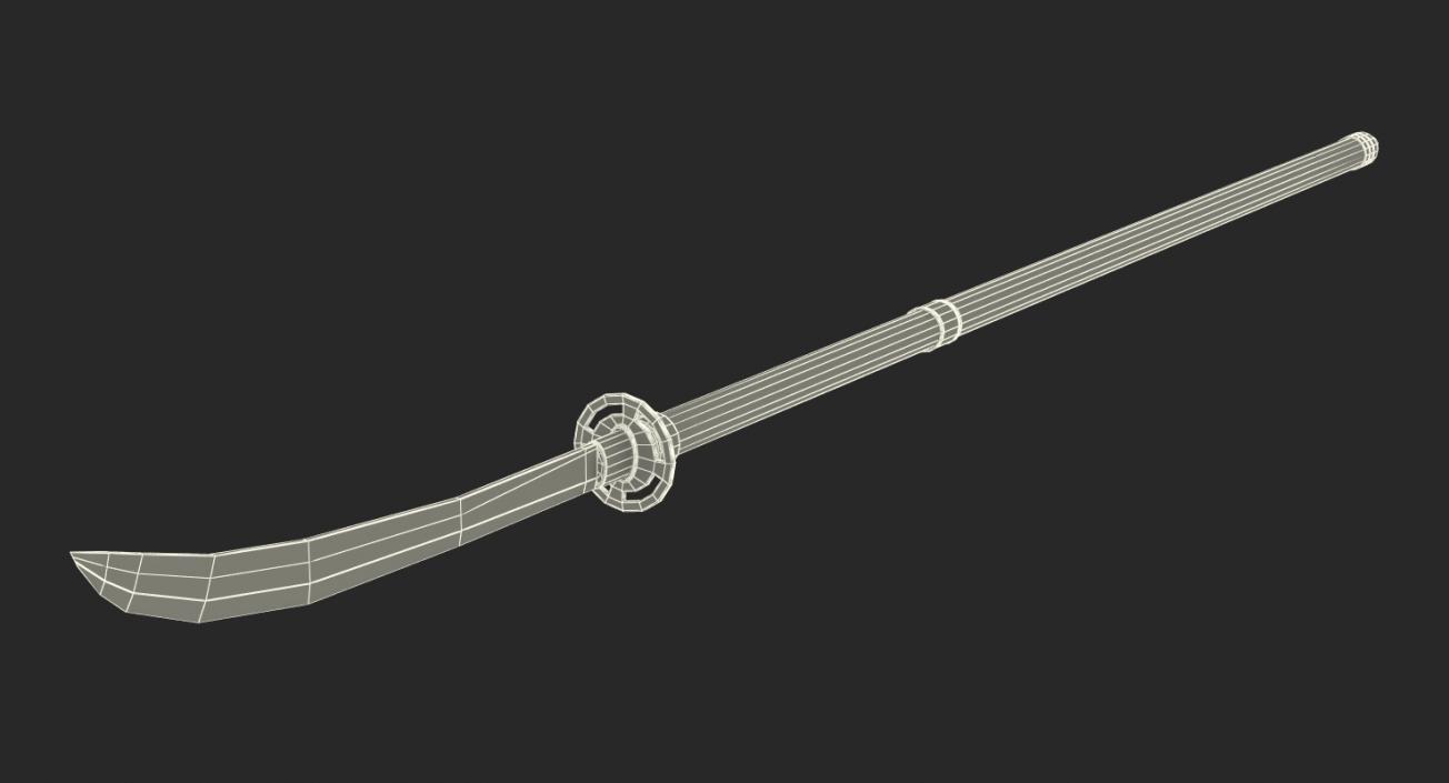 Naginata Japanese Pole Weapon 3D model