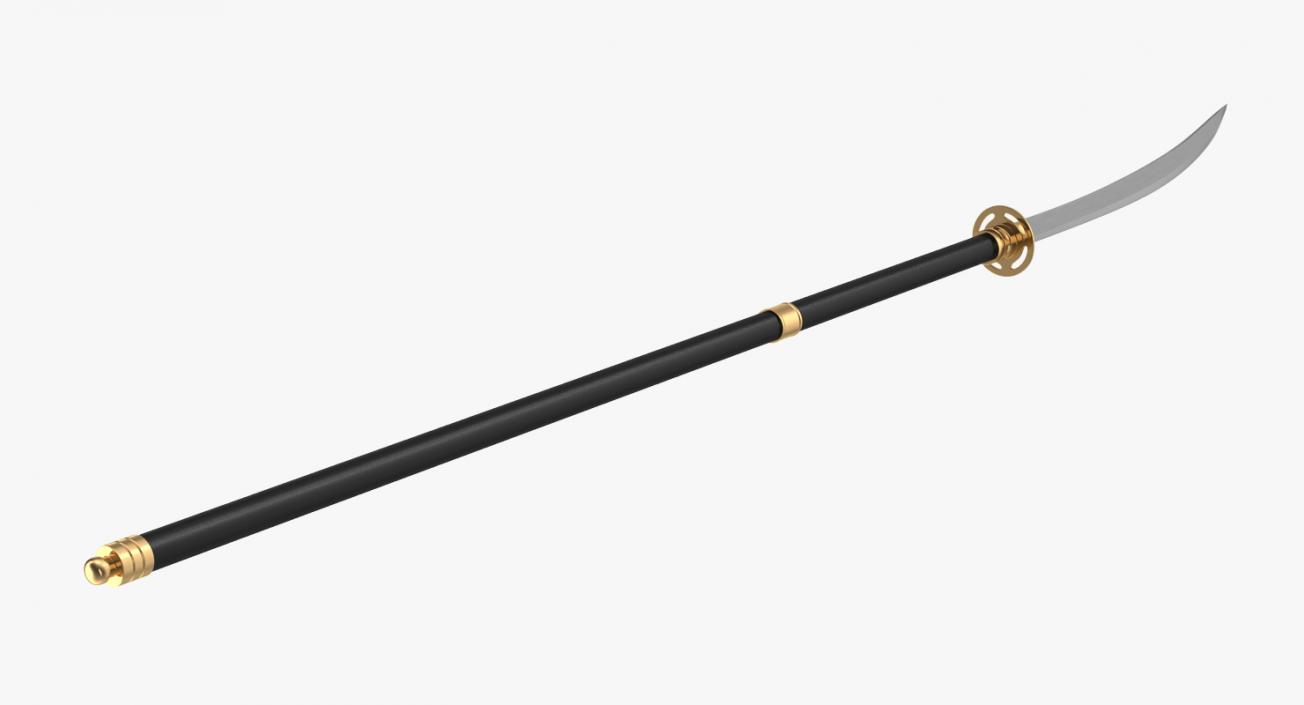 Naginata Japanese Pole Weapon 3D model