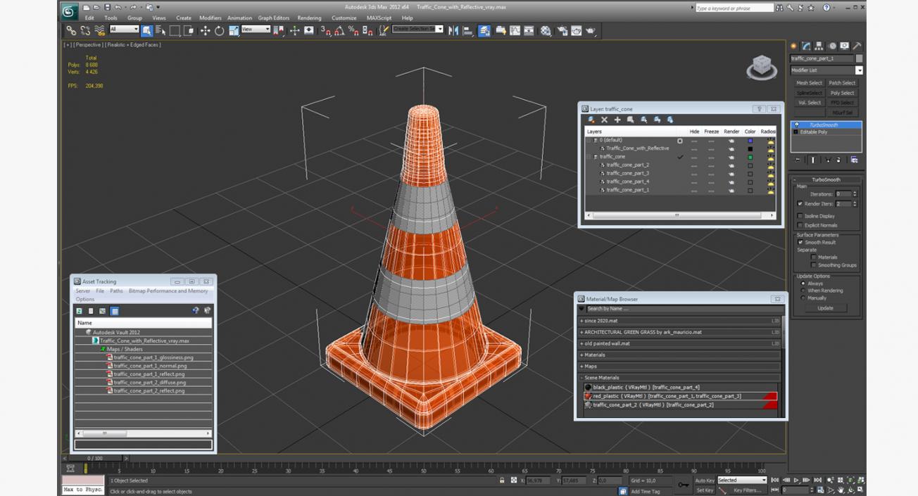 3D Traffic Cone Reflective model