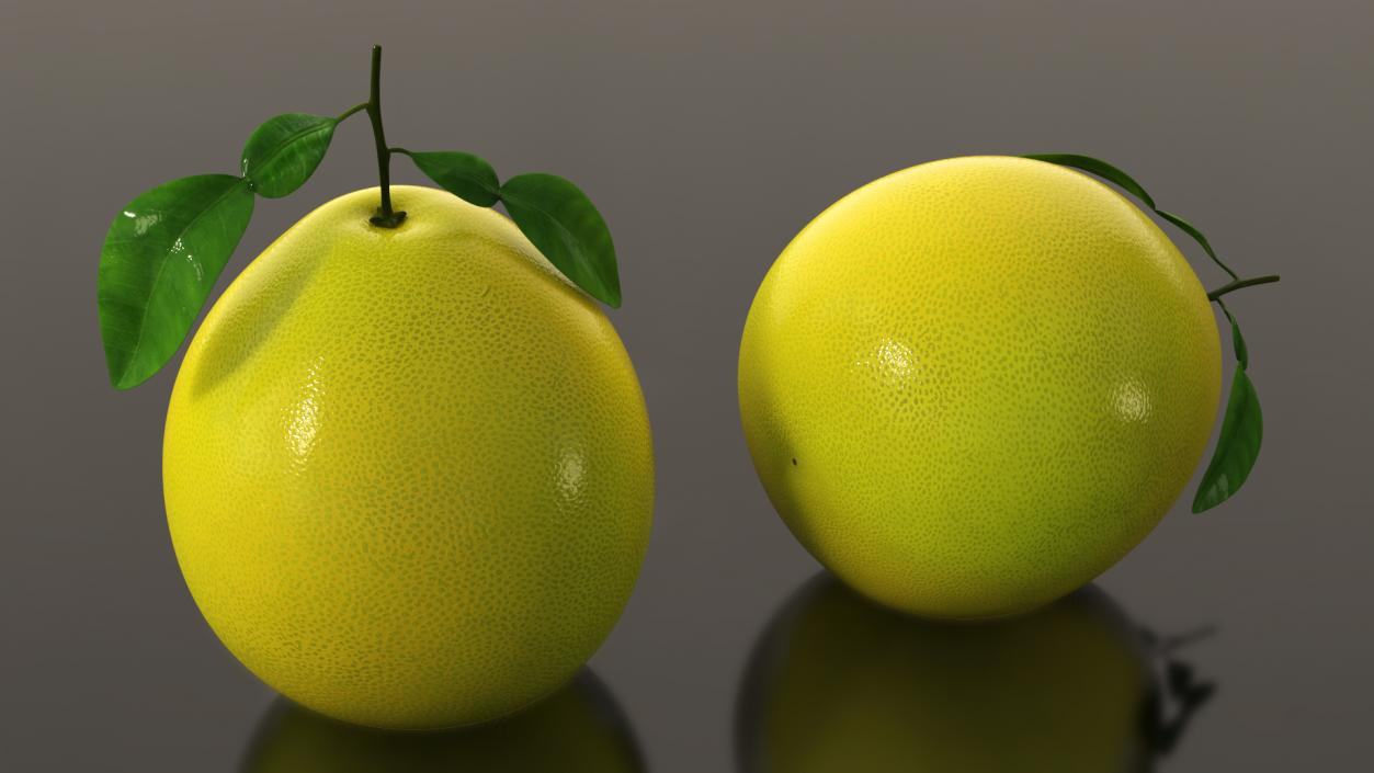 3D Pomelo Citrus Fruit Yellow