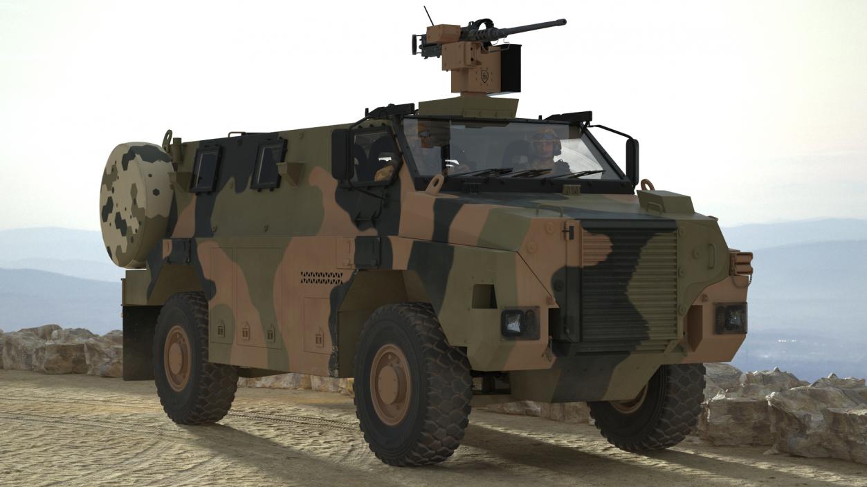 3D model 4x4 Bushmaster MR6 Camo Rigged