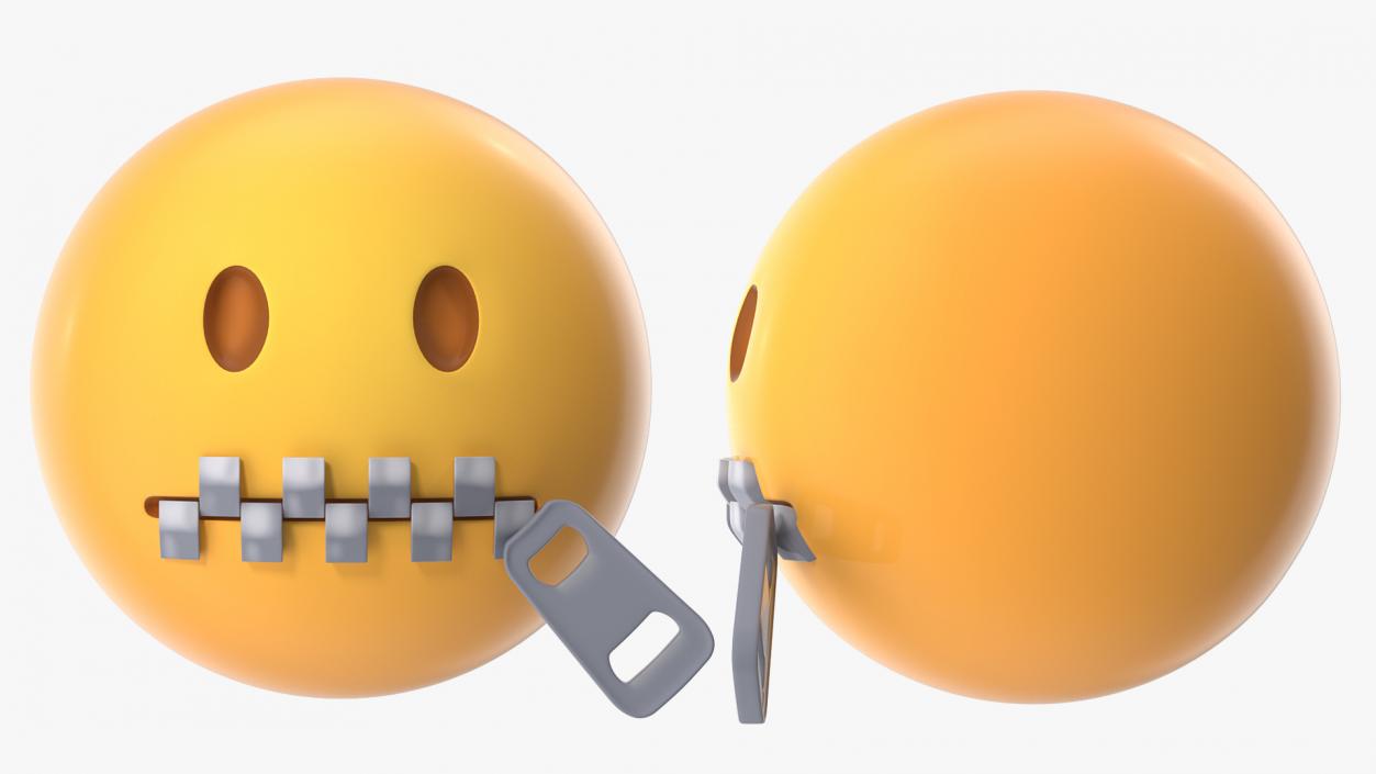 3D Zipper Mouth Emoji model