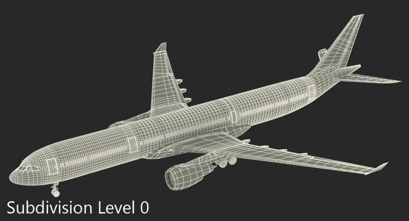 3D Jet Airliner Airbus A330-300 Generic Rigged model