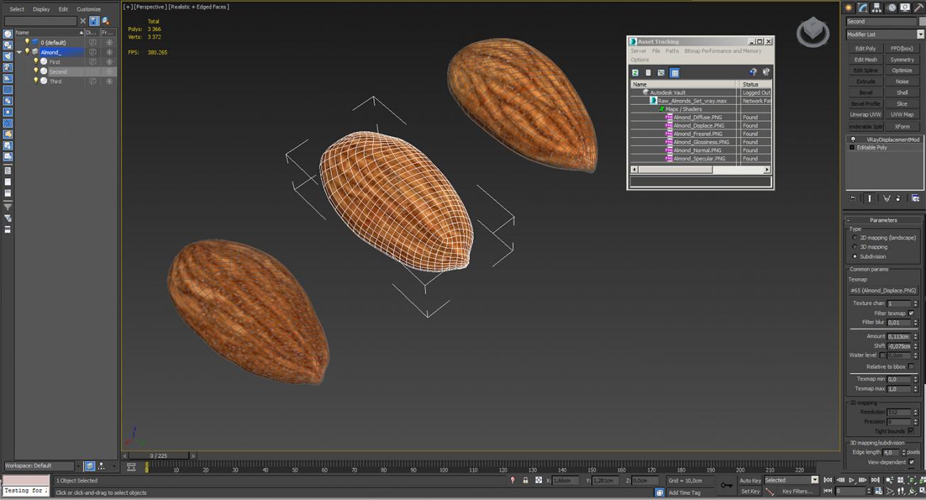 3D model Raw Almonds Set