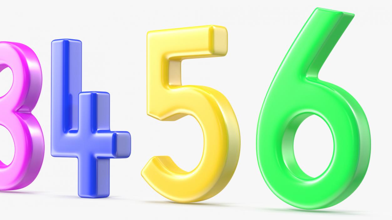 Plastic Numbers Set 3D model