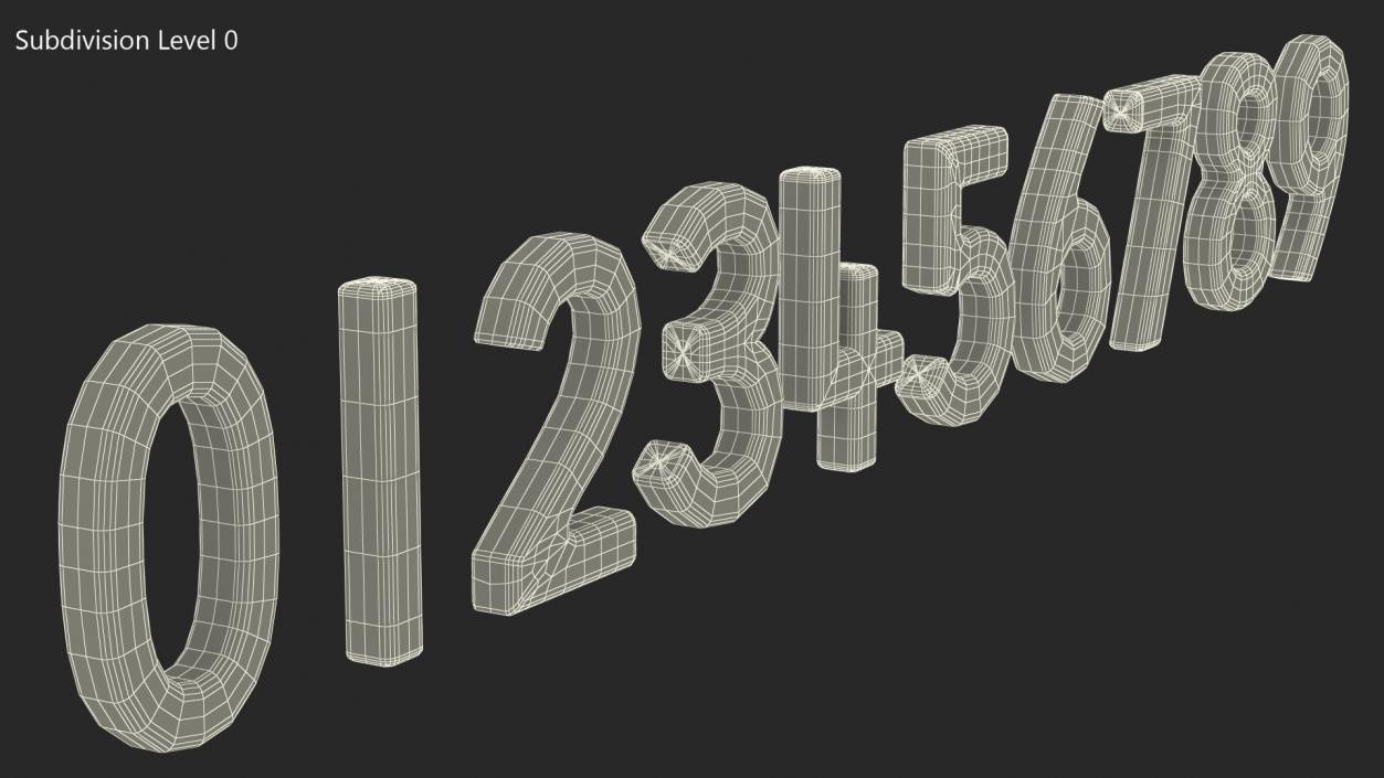 Plastic Numbers Set 3D model