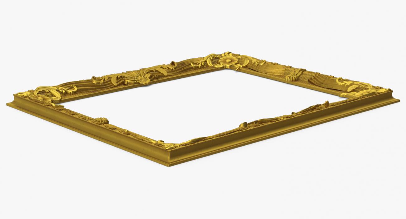 Ornate Vintage Baroque Antique Gold Picture Frame 3D model