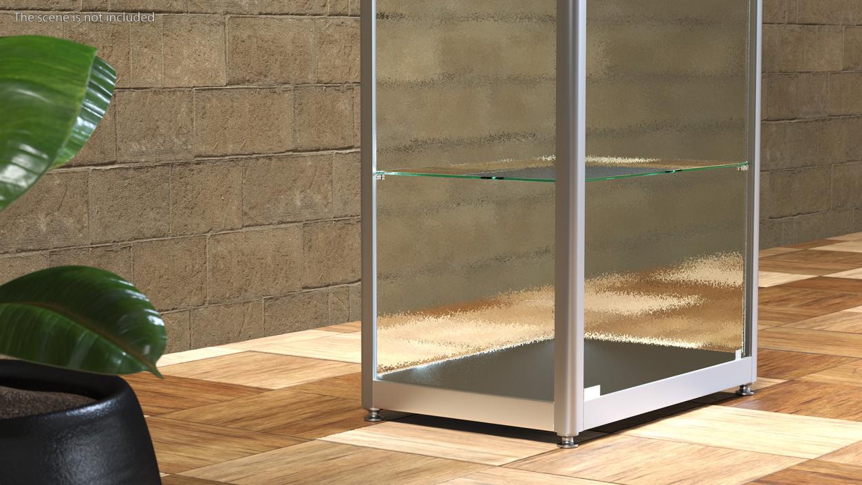 3D model Glass Display Case Wide Silver