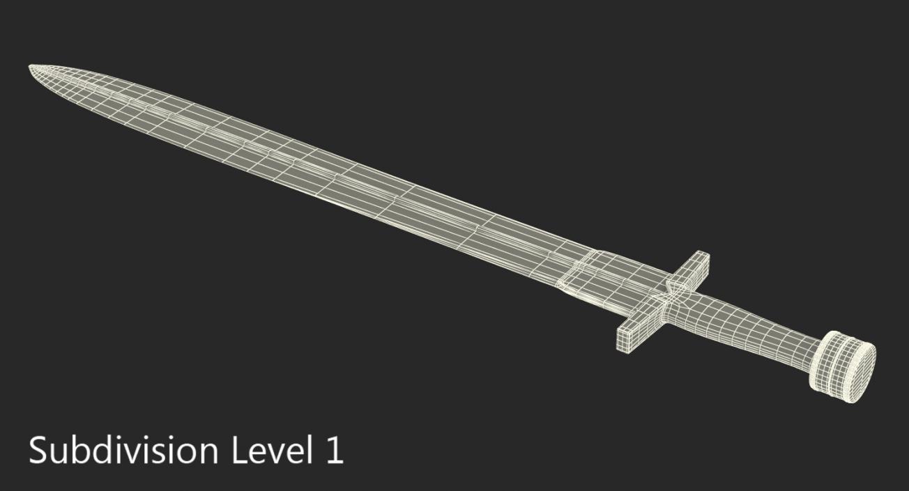 3D Greek Xiphos Sword model