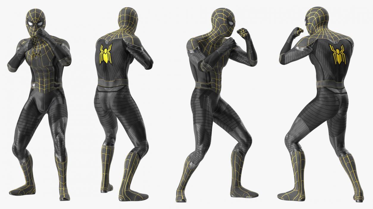 3D Spiderman Black Suit Rigged for Maya