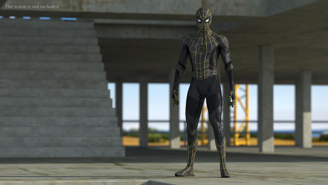 3D Spiderman Black Suit Rigged for Cinema 4D