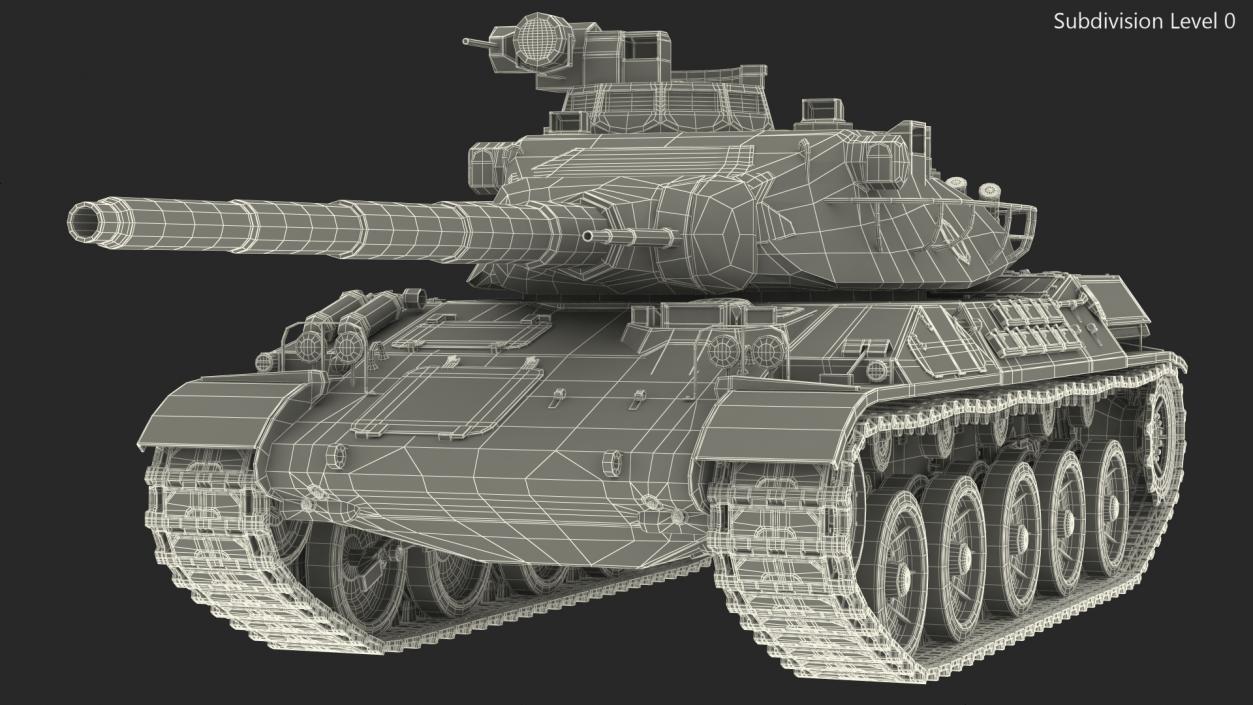 3D model French AMX-30 Rigged