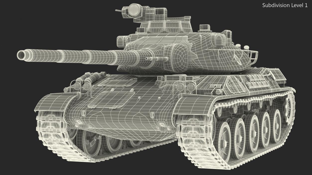 3D model French AMX-30 Rigged