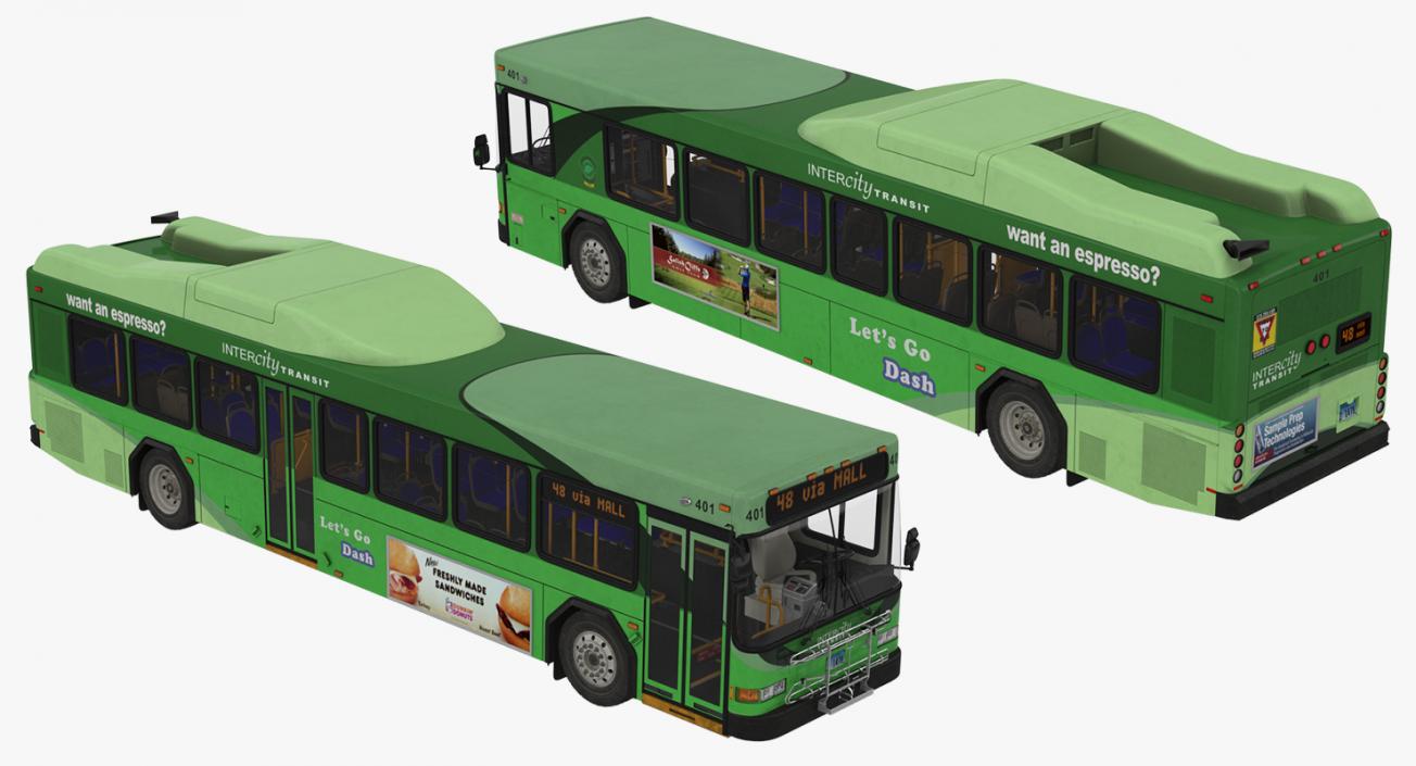 3D model Gillig Low Floor Hybrid Bus Intercity Transit