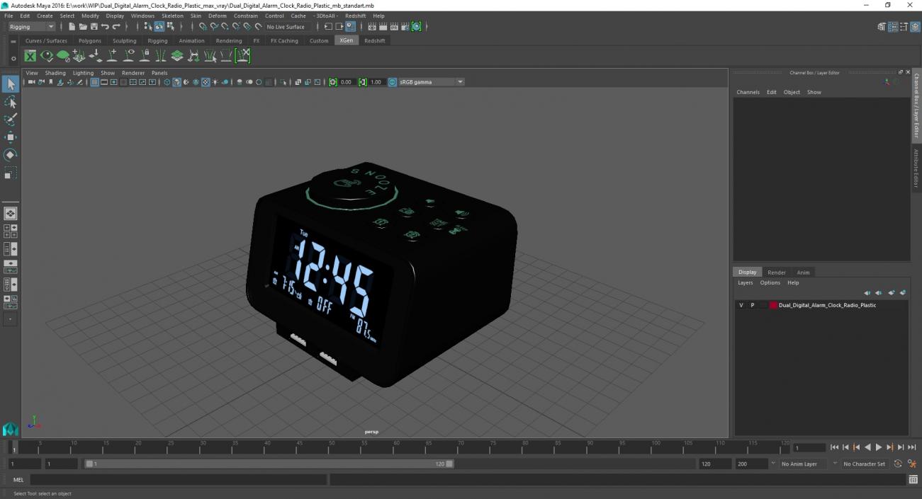 3D Dual Digital Alarm Clock Radio Plastic model